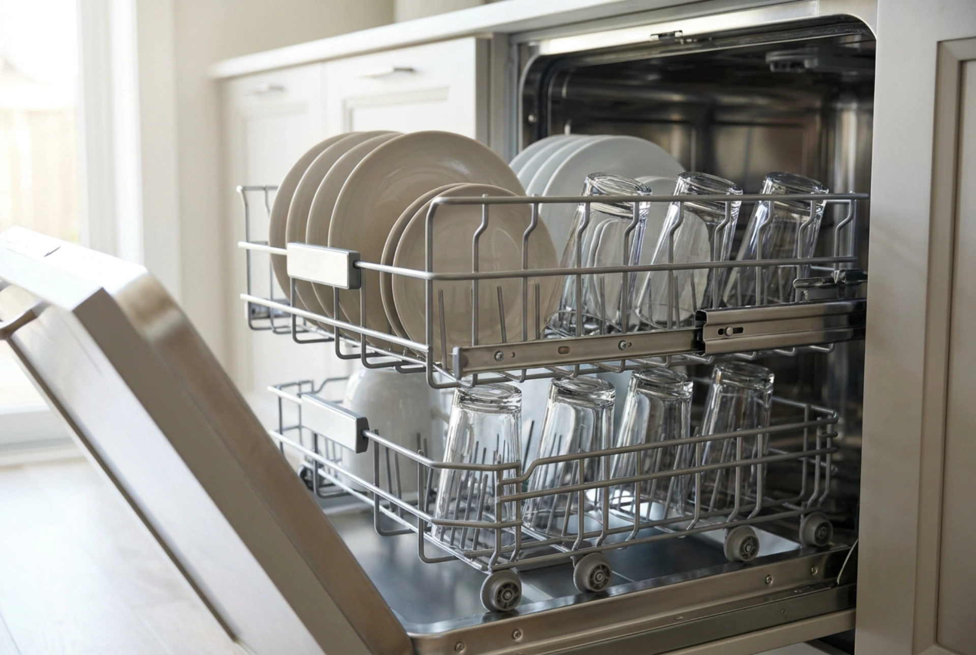 How to use a dishwasher with a lifting rack without overloading the runners