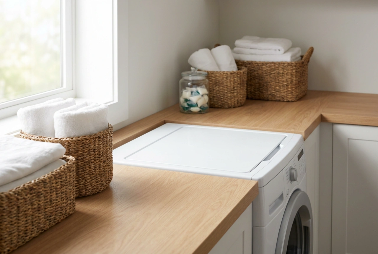 Top-loading washer-dryers and space organization