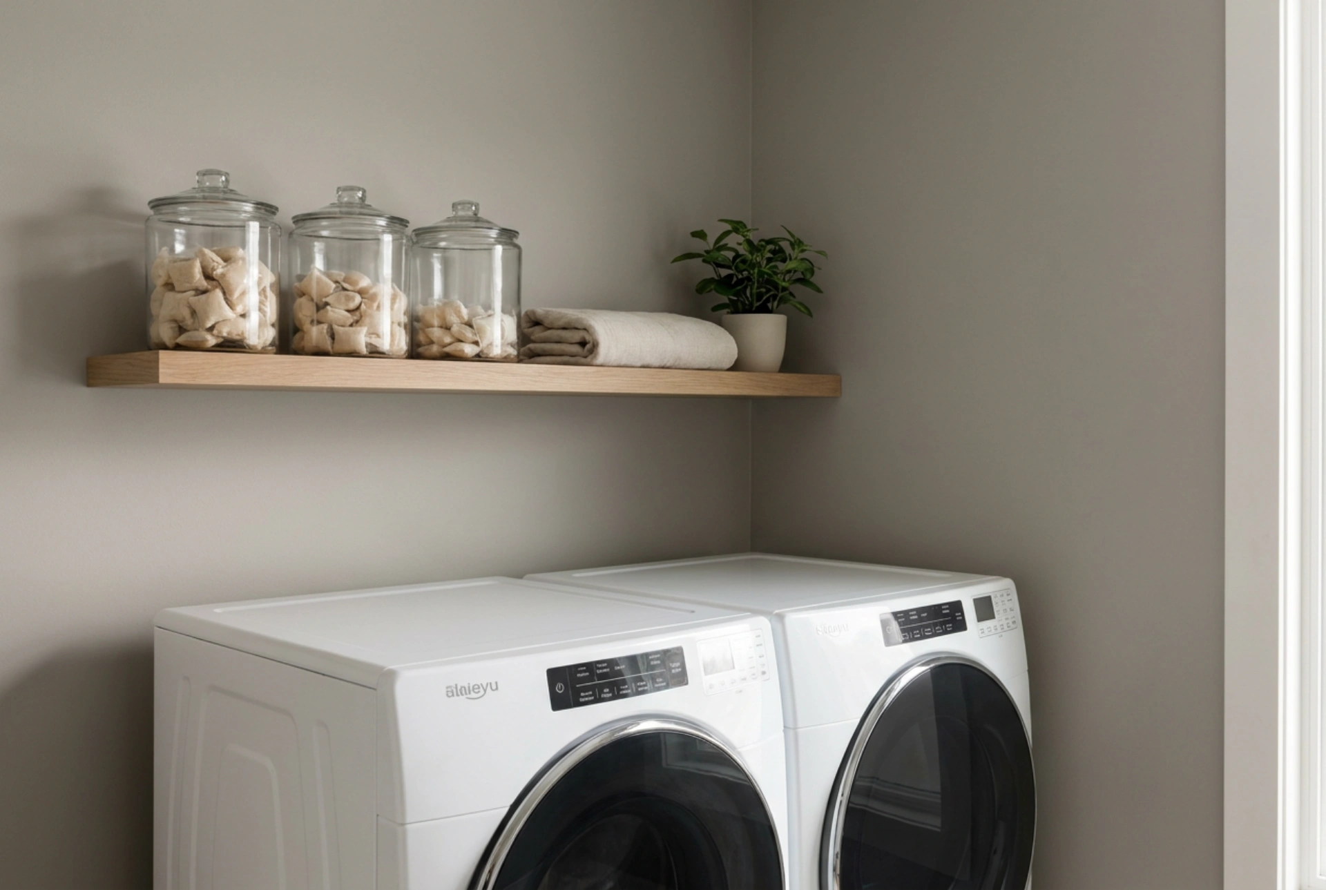 How to Utilise the Shelf Above Your Washer and Dryer Without Cluttering the Bathroom