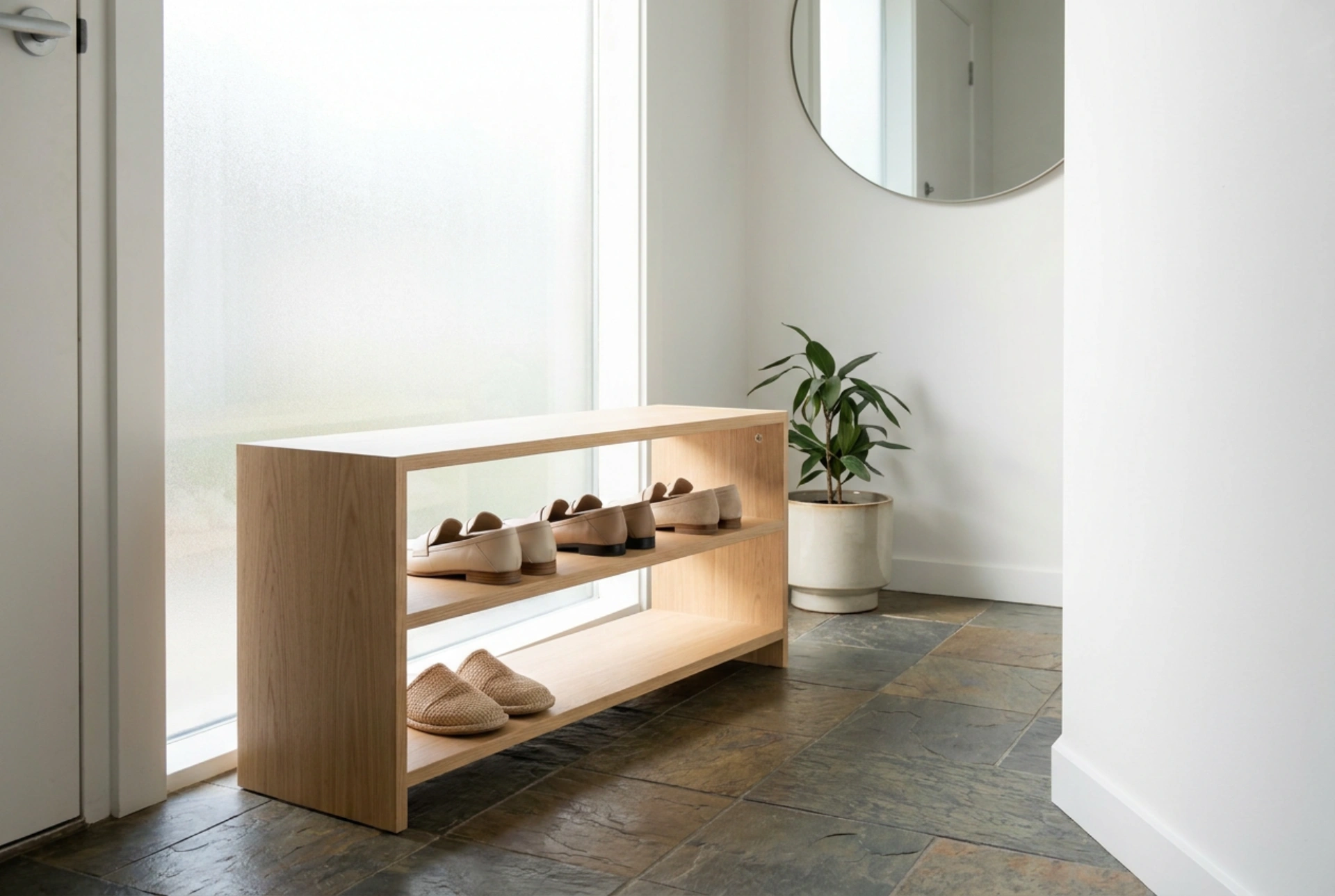 How a Narrow Shoe Rack Helps Organise a Tight Hallway