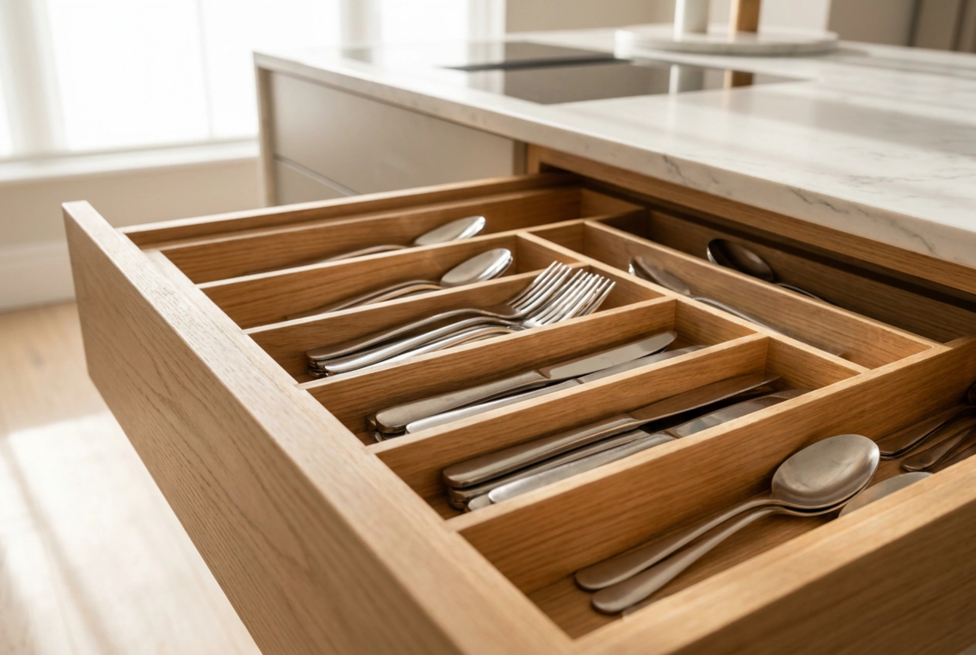 Kitchen drawer inserts as the foundation of countertop order