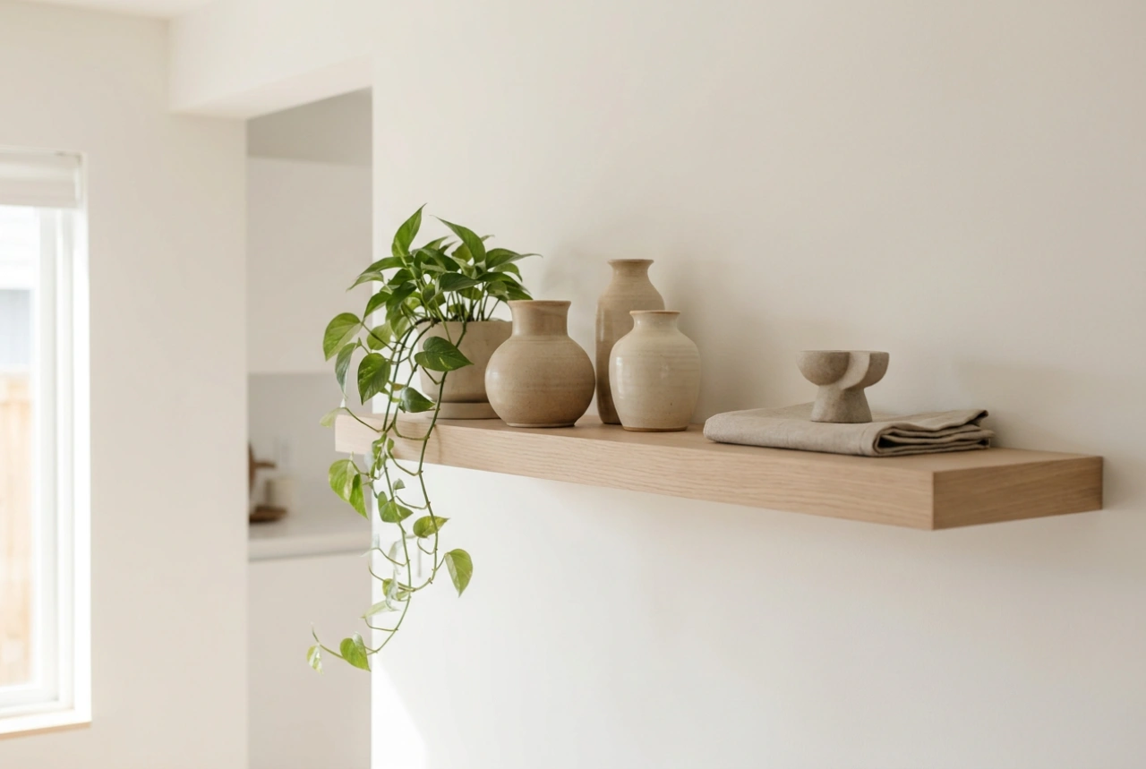 Styling and Organising Floating Shelves in the Living Room
