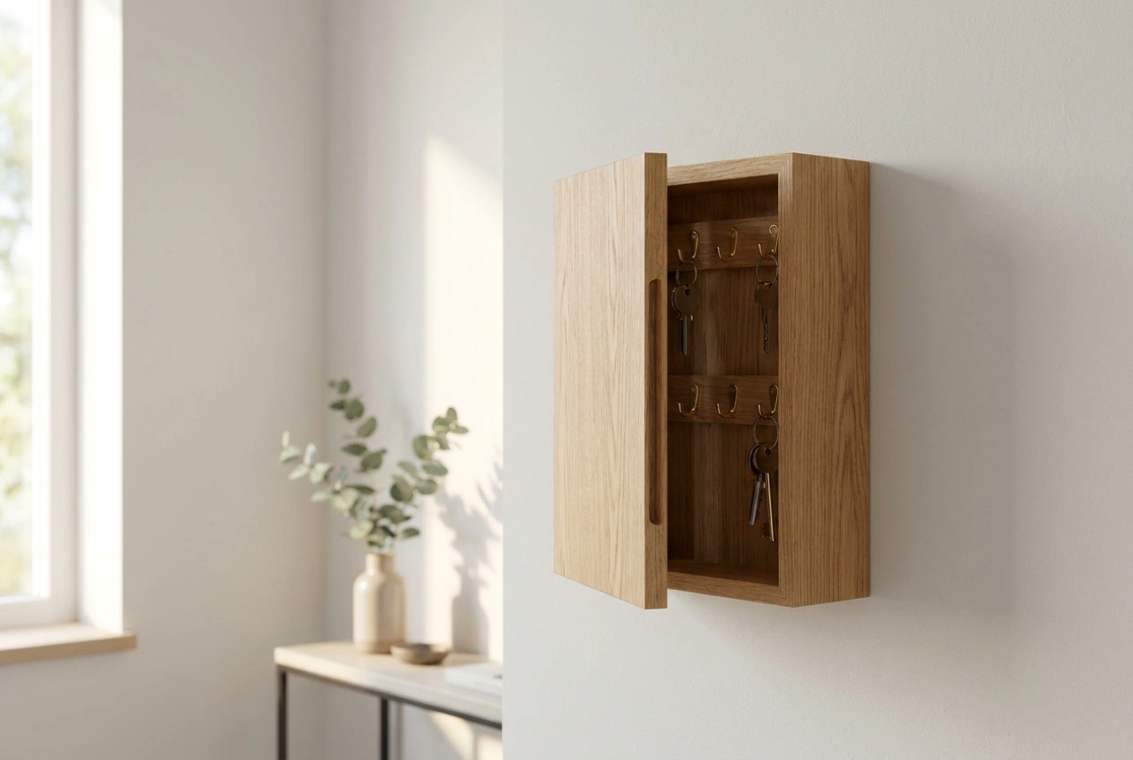 How a Wooden Key Box Organizes the Home Entryway Zone
