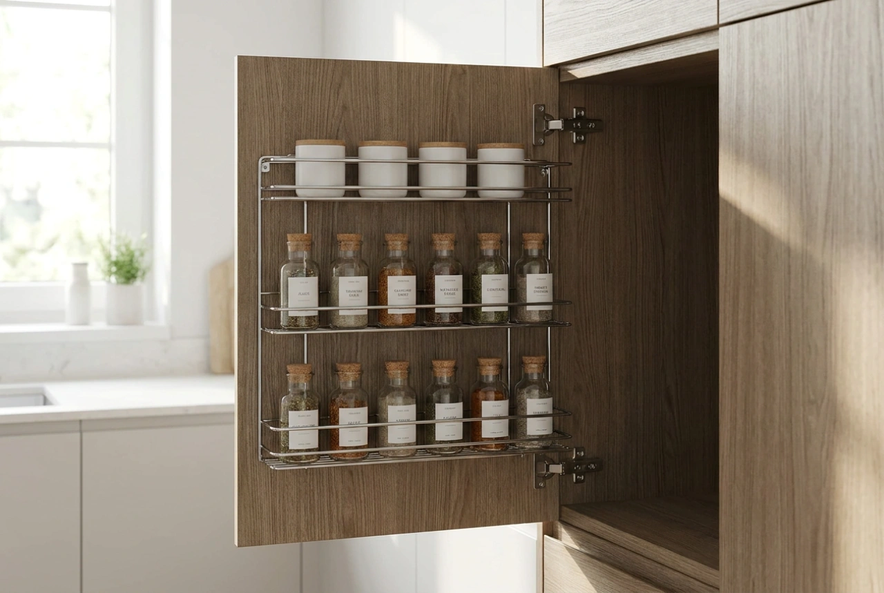 Kitchen Cabinet Door Organisers: Maximising Shallow Storage Space