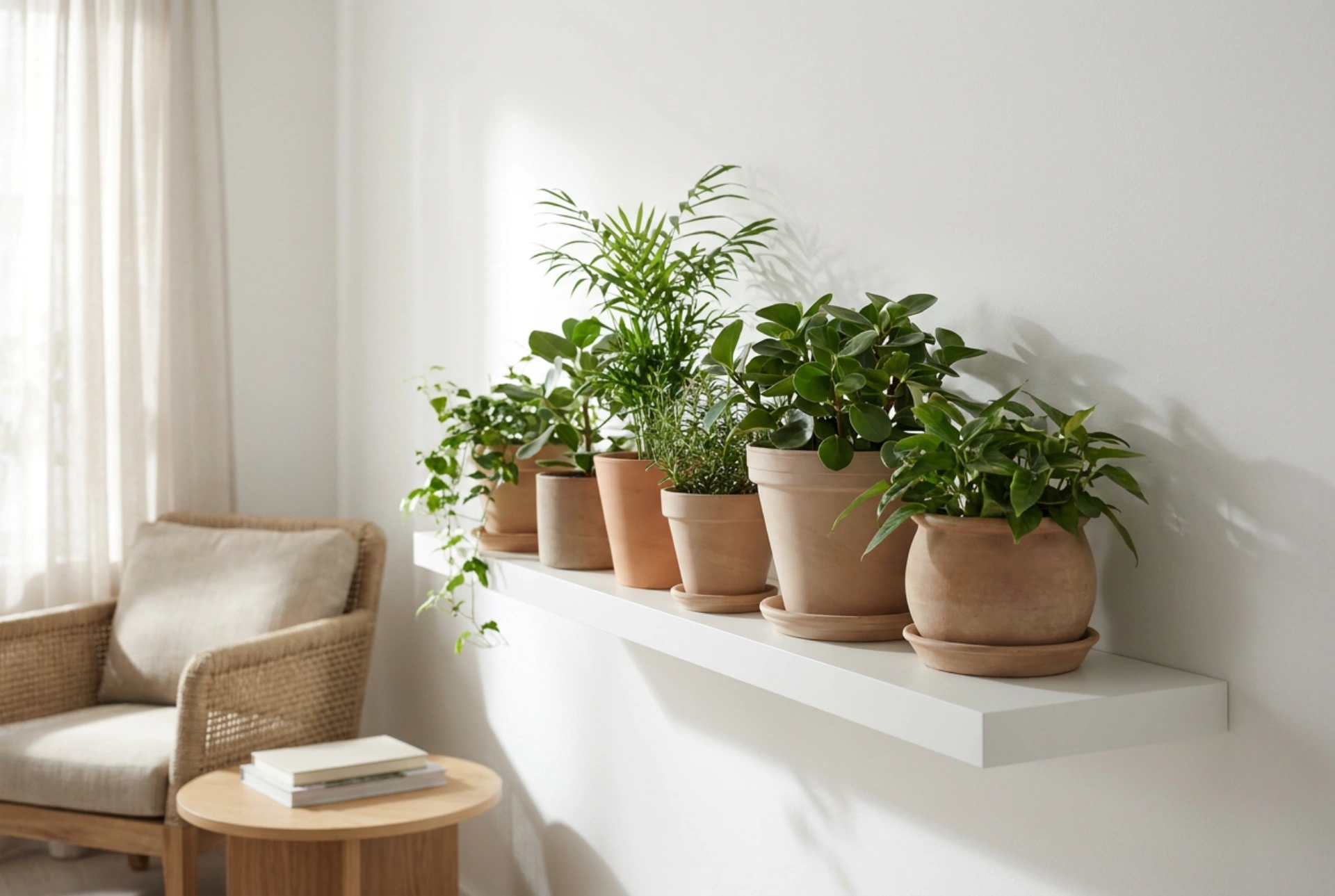 How to Organize a Wall Shelf for Plants to Avoid Windowsill Clutter