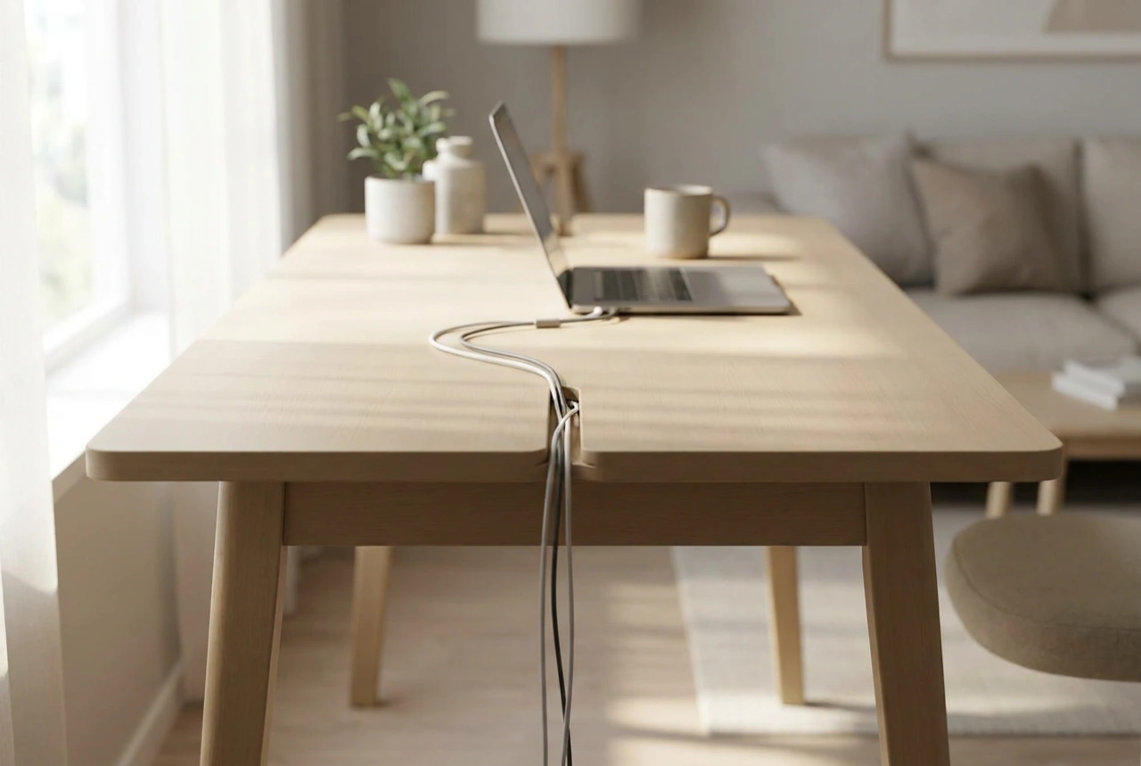 Desk Cable Management for an Ergonomic Workspace