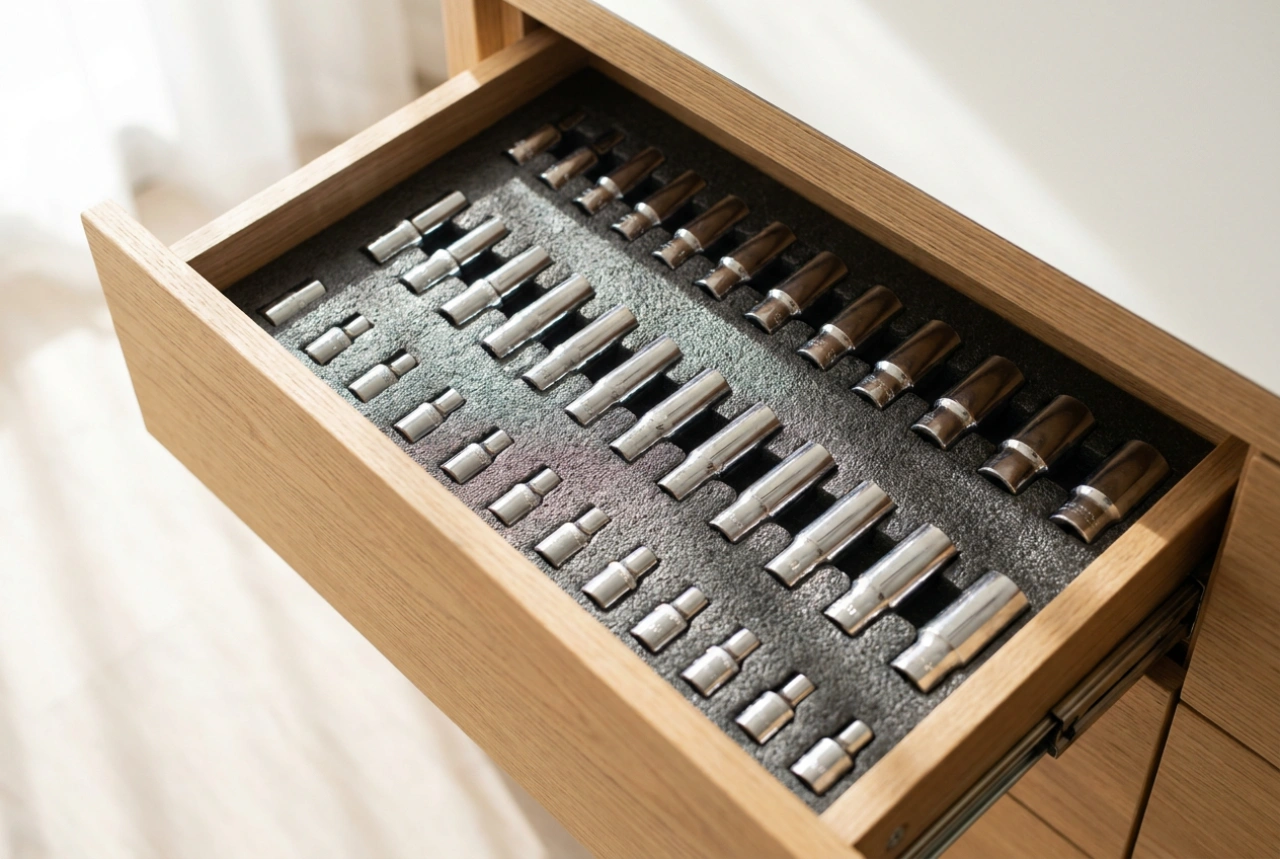 How to Organize Socket Wrenches in a Drawer Insert to Prevent Loss