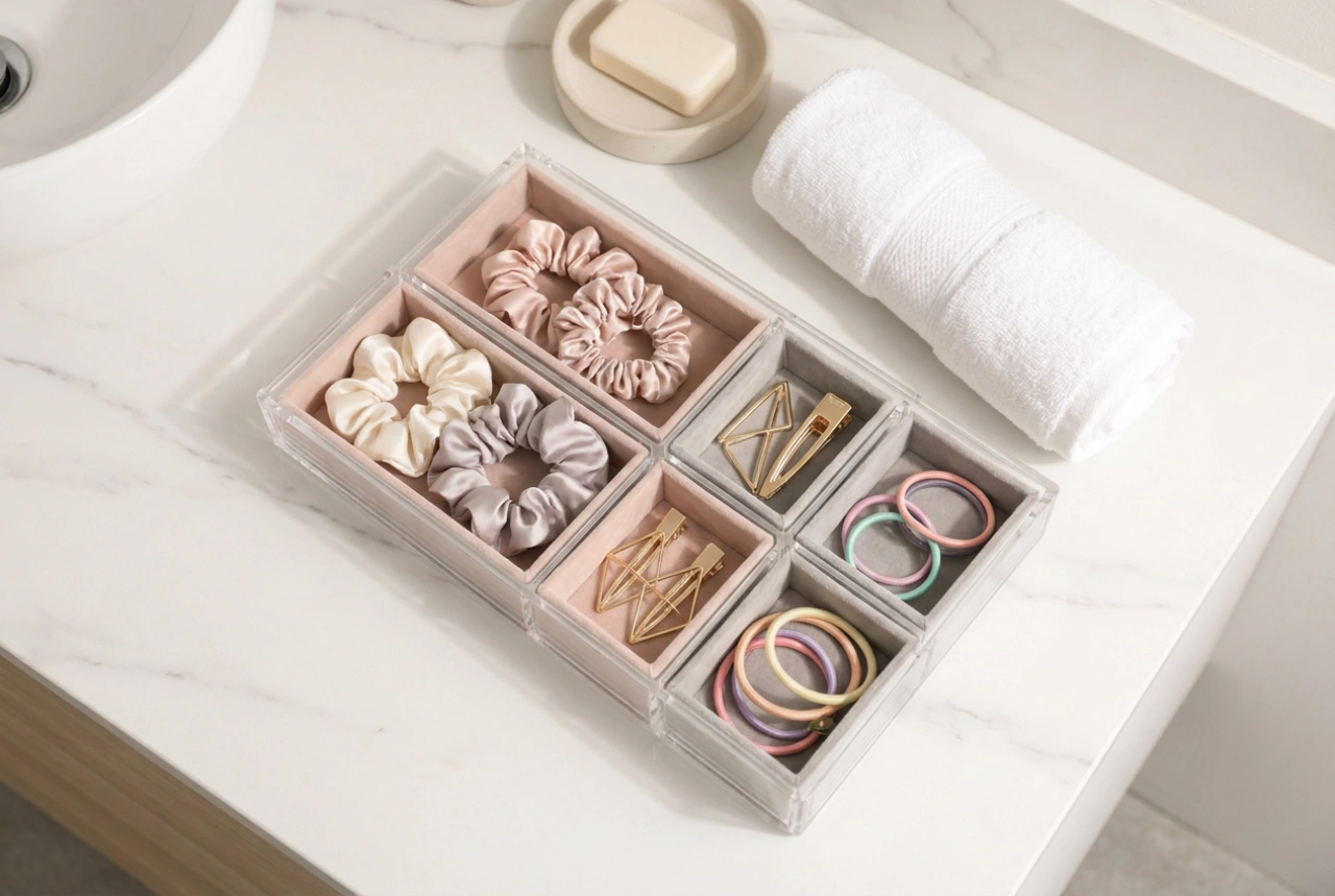 How to Organise Hair Clips and Ties in a Bathroom Organiser