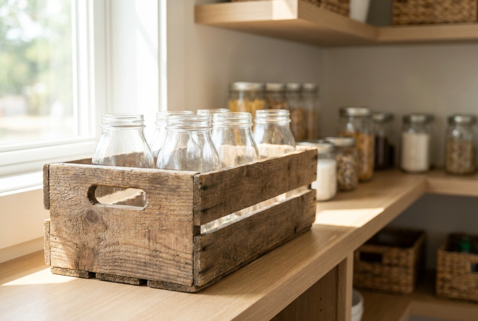 Using Wooden Beer Crates to Organise Home Pantry Supplies