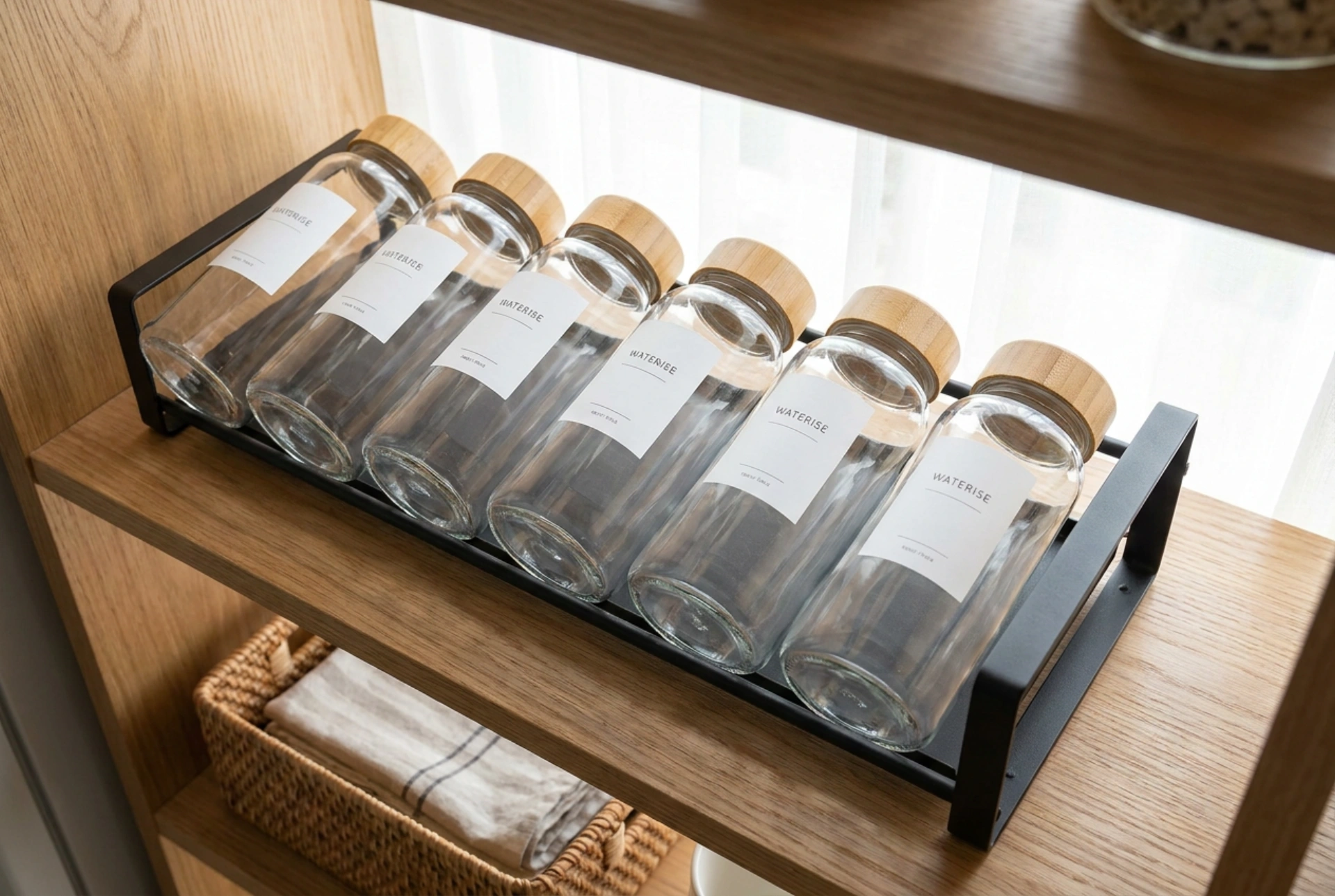 How to Organize Mineral Water Bottles on a Pantry Rack