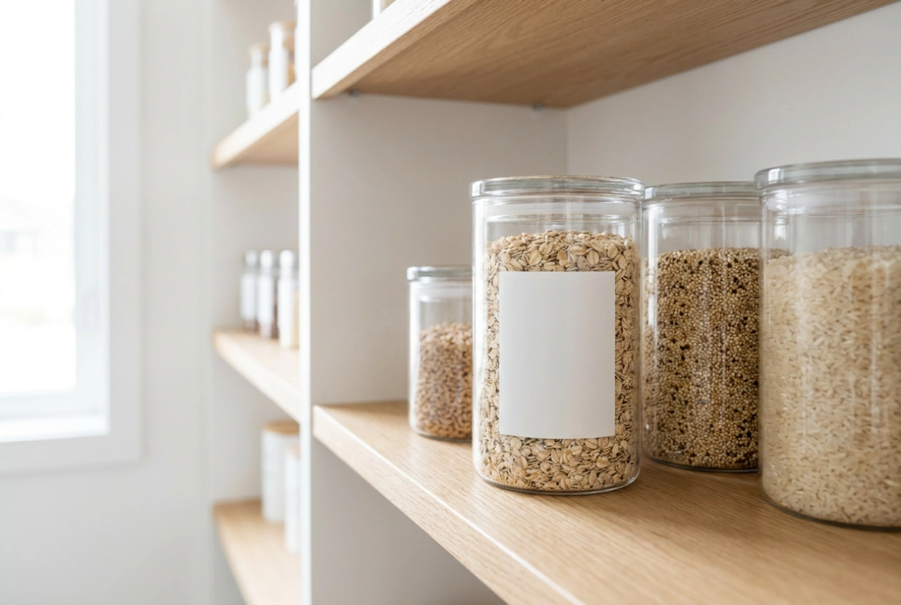 Custom Printed Adhesive Labels for Pantry Organisation
