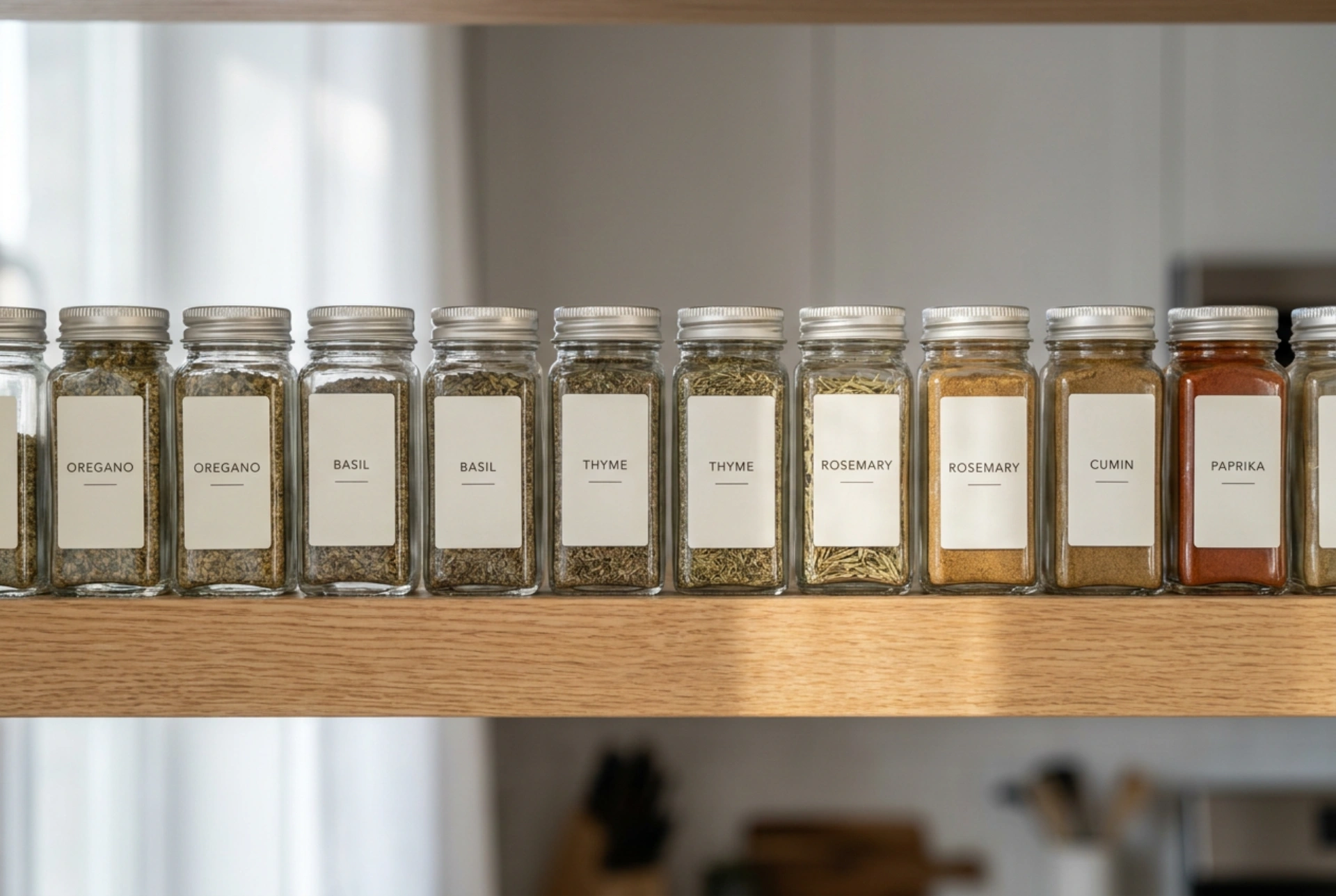 How to Organise Spice Jars with Perfectly Aligned Labels