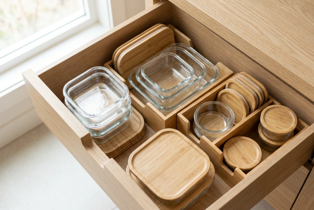 How to Organise Food Containers and Lunch Boxes in Kitchen Cabinets
