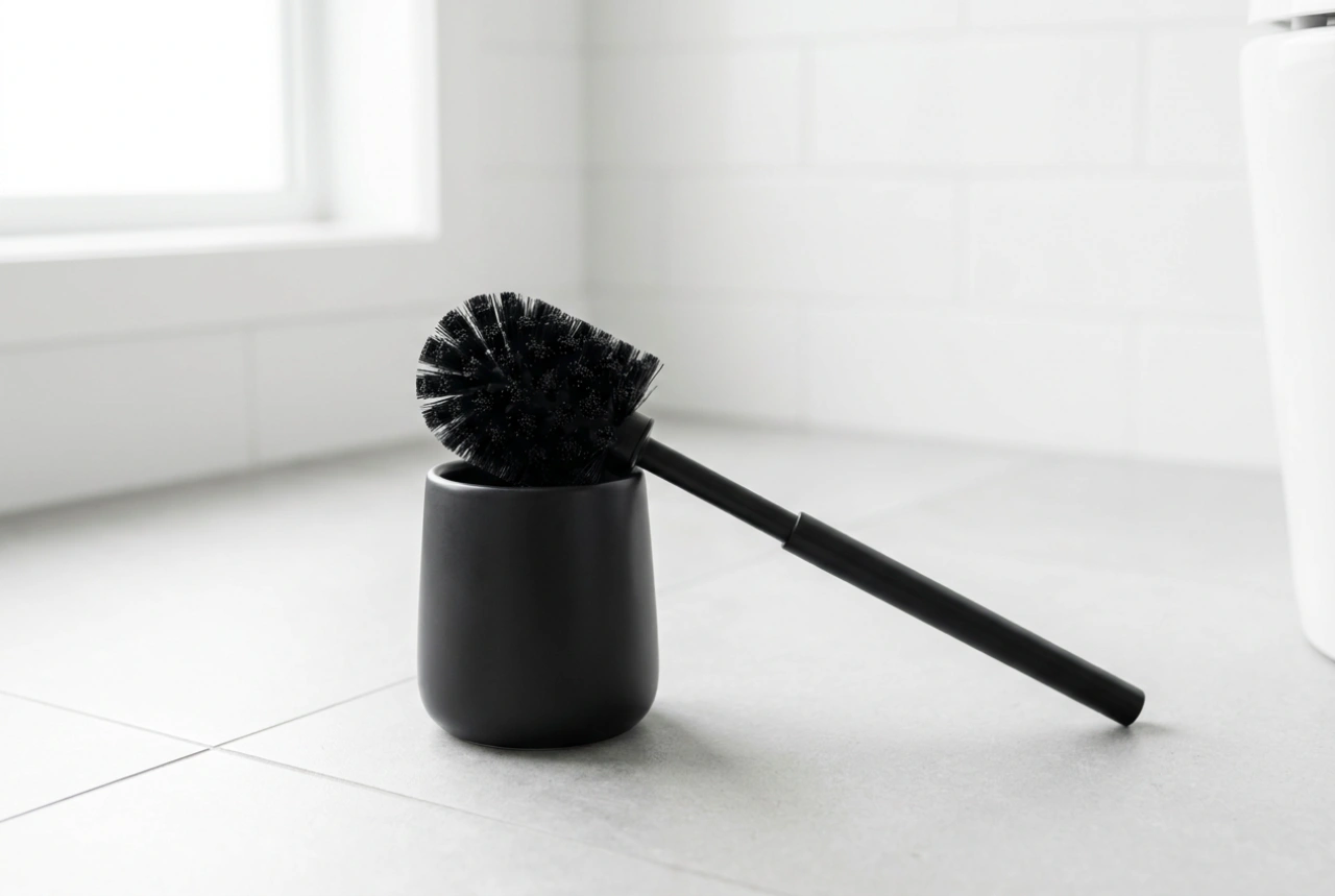 How to maintain a black toilet brush without unpleasant odours