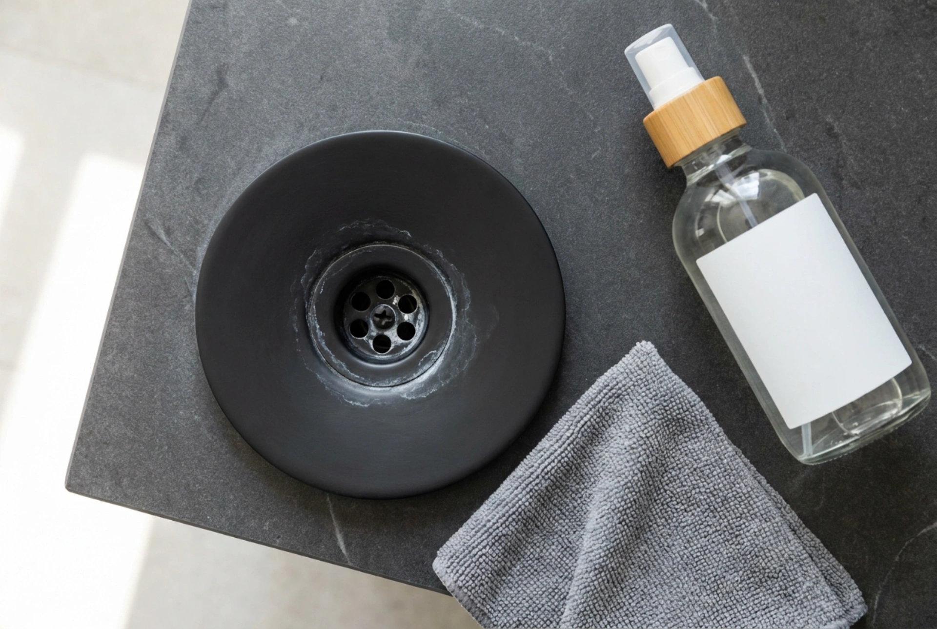 How to remove limescale from a black basin waste plug