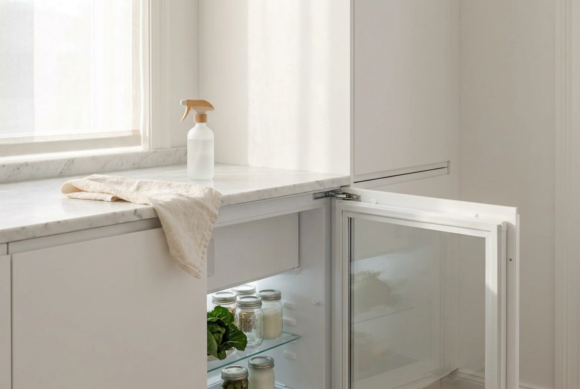 Practical Cleaning of a Built-In Under-Counter Refrigerator
