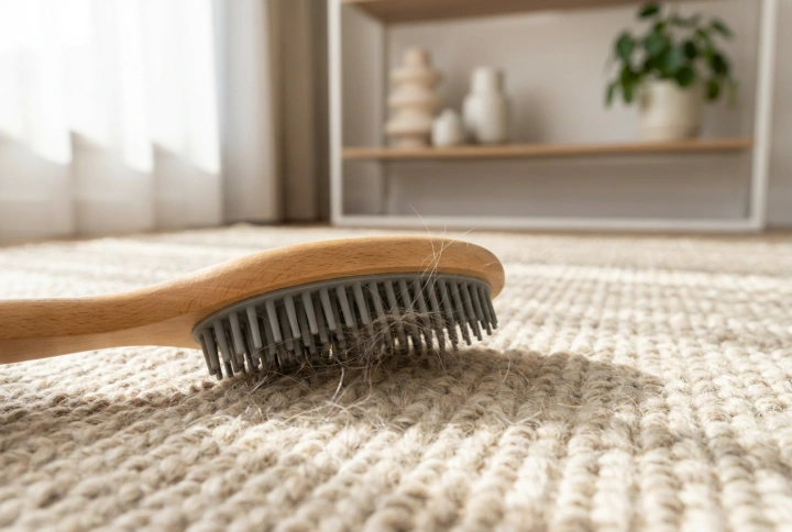 How to remove pet hair from carpets using a brush without pushing it deeper