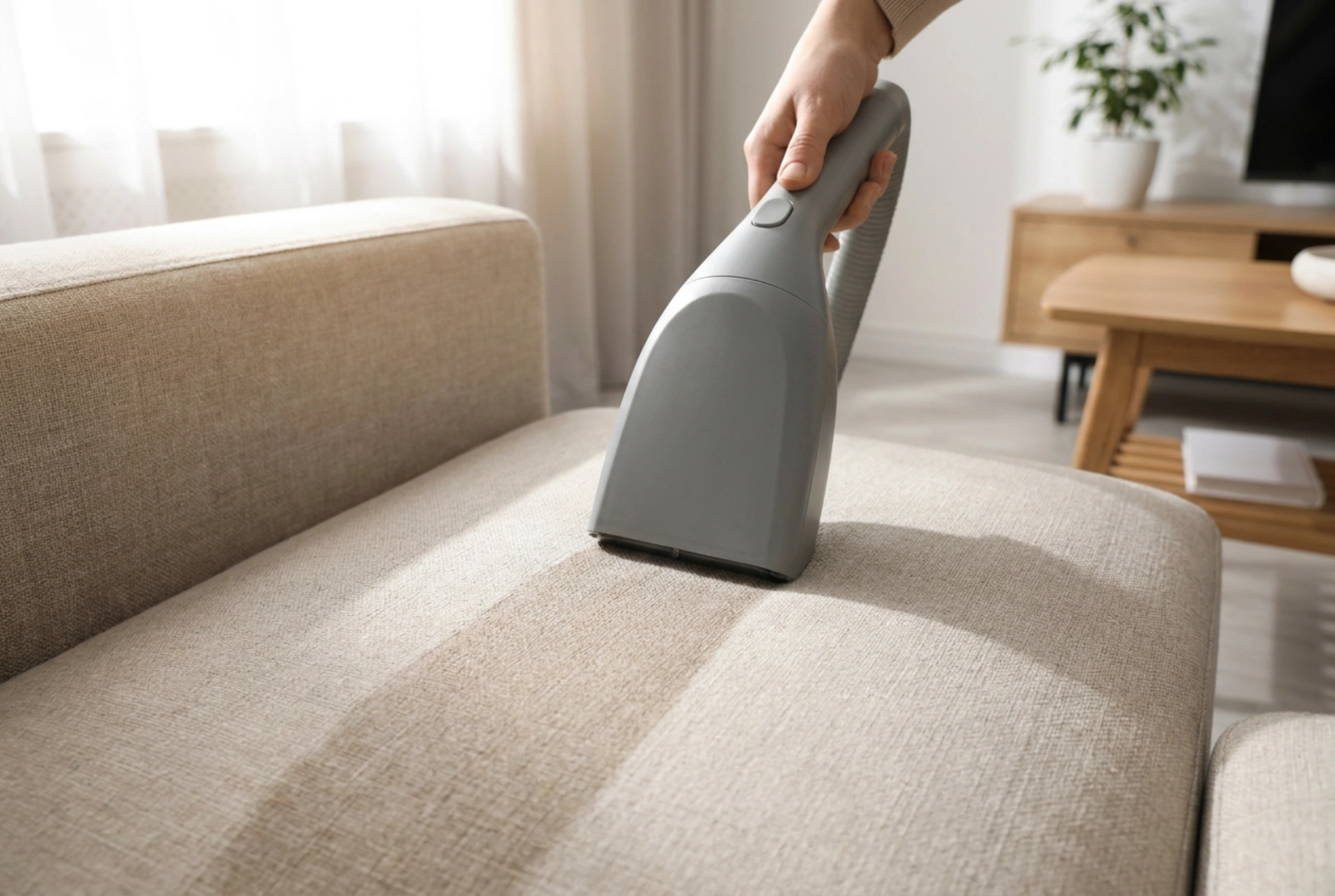 Using a Portable Spot Cleaner for Effective Upholstery Stain Removal