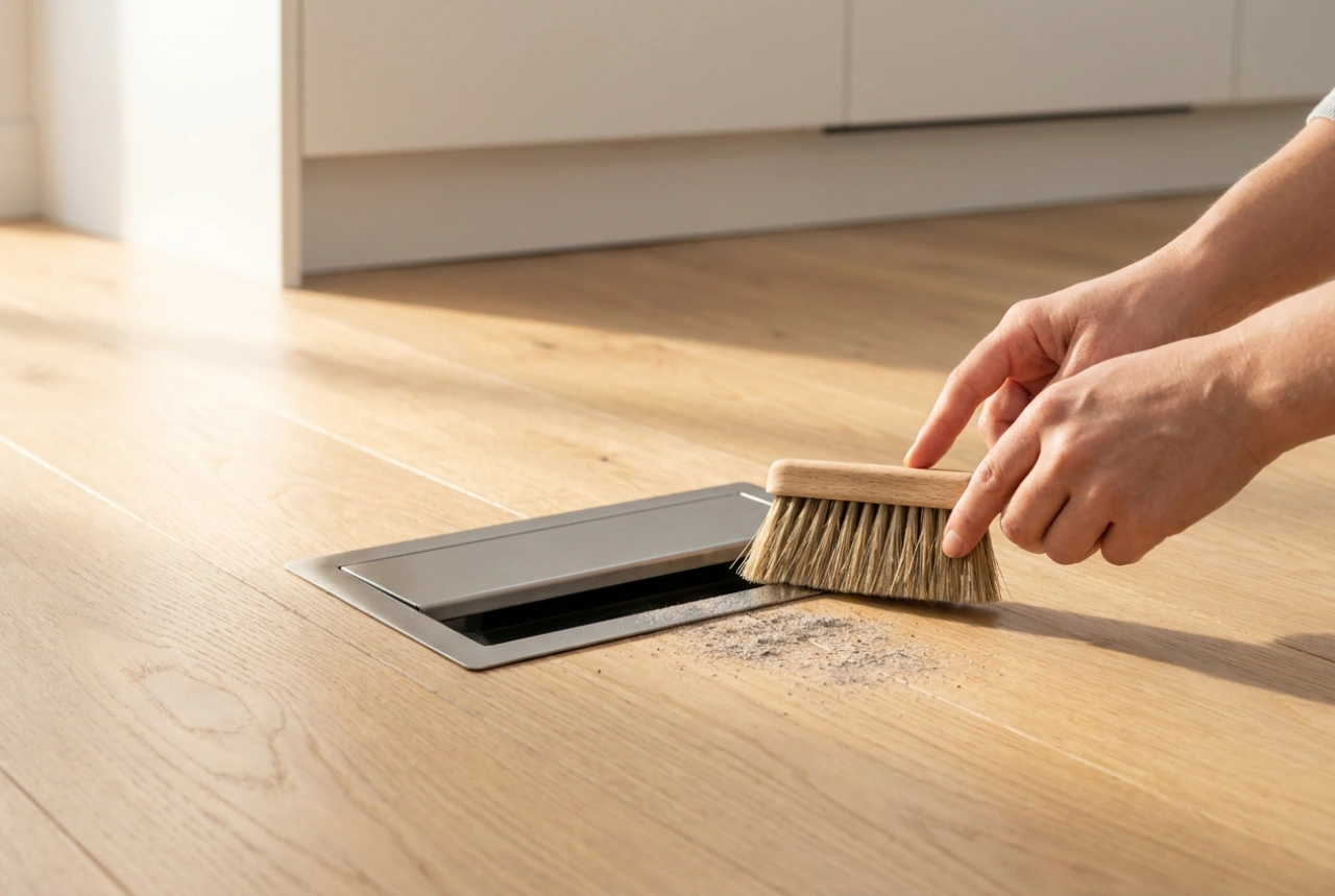 How to use a central vacuum dustpan sweep inlet efficiently