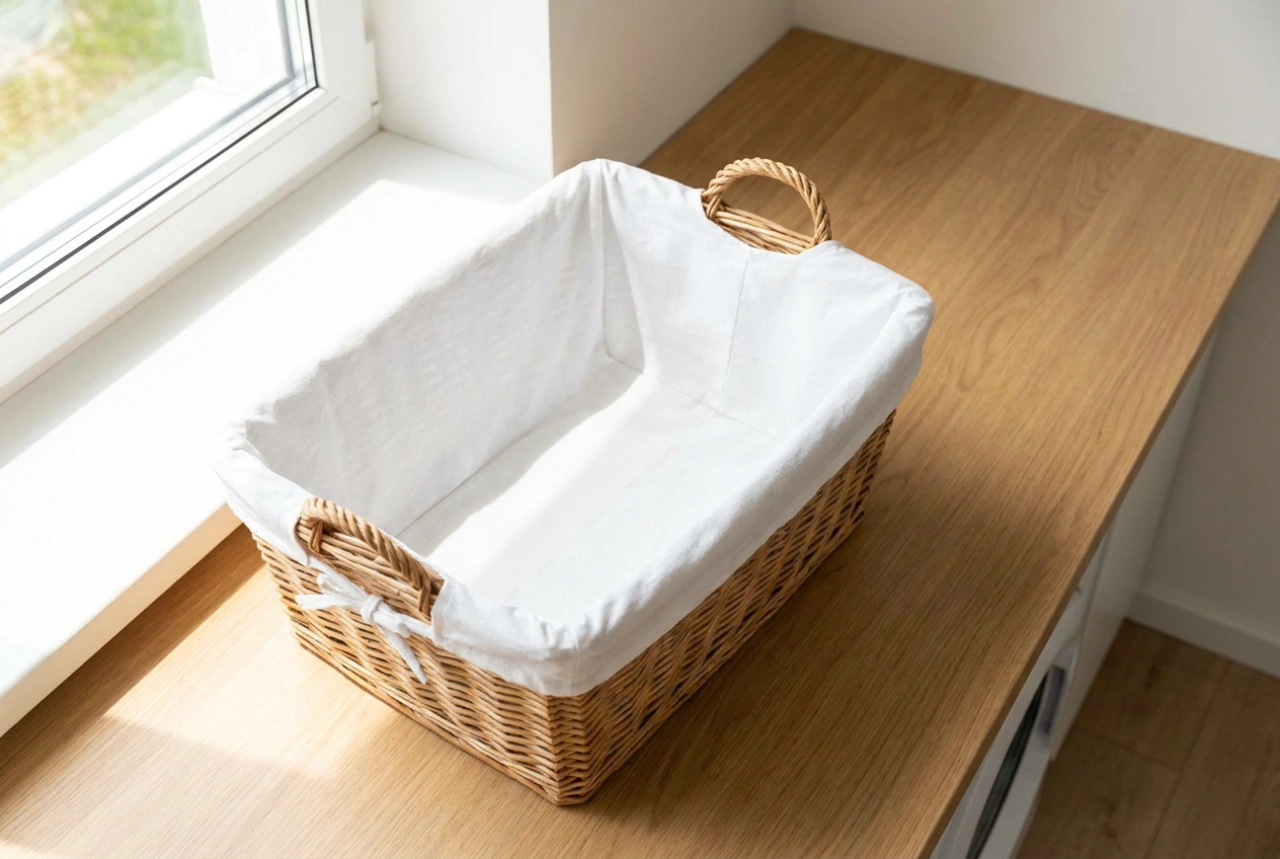 How to use wicker laundry baskets without dampening fabrics