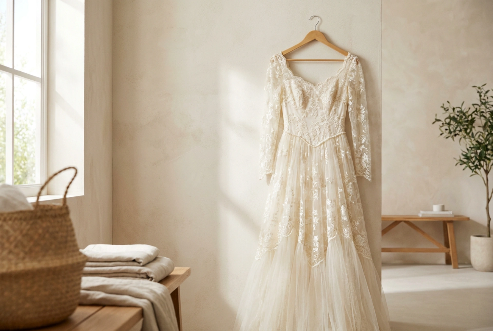 Washing a Lace Wedding Gown with a Train Without Rushed Decisions