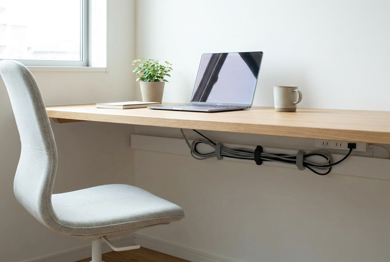 How to Organise Cables with a Power Strip at Your Desk