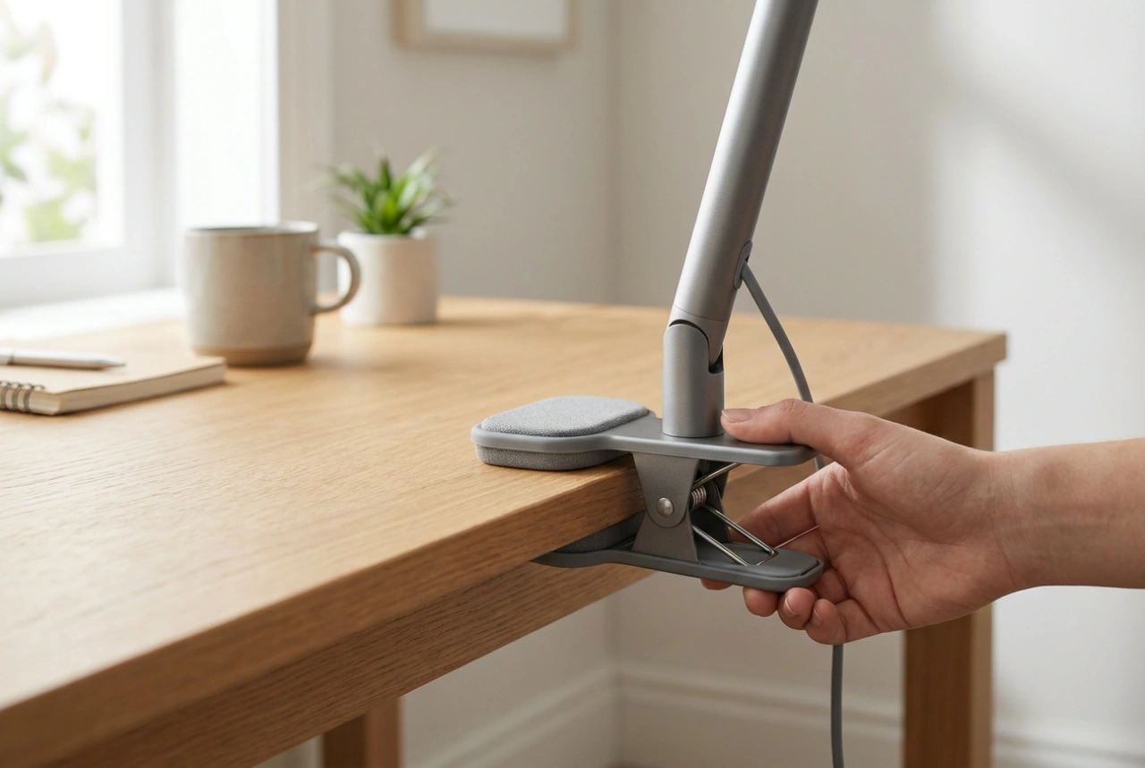 How to Securely Mount a Clip-On Desk Lamp to Prevent It from Falling