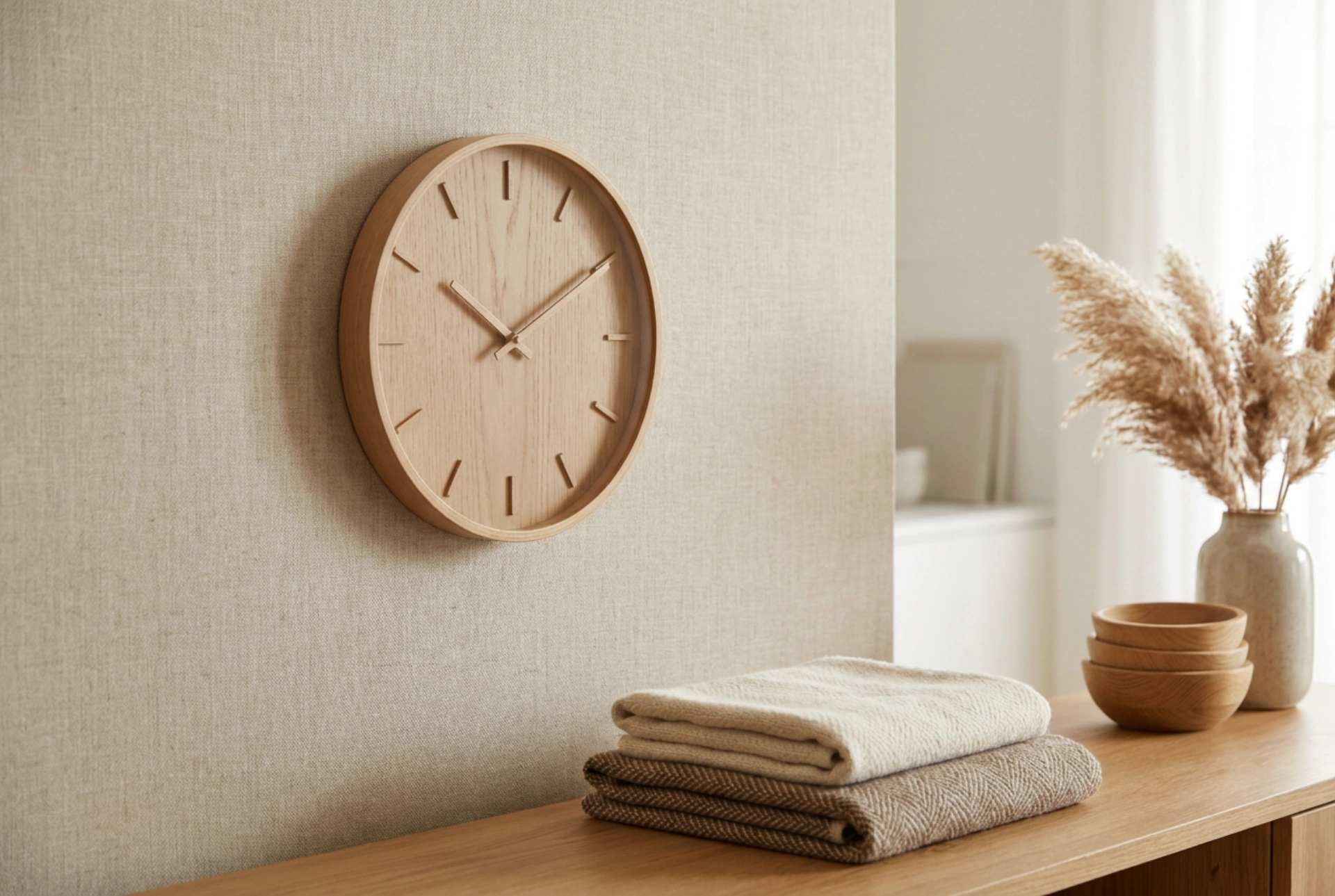 How to Match a Wooden Wall Clock with Warm Materials