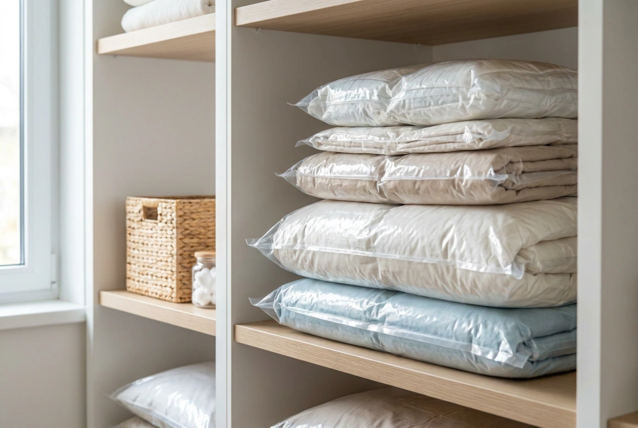 Vacuum storage bags for bedding and how to maximise wardrobe space