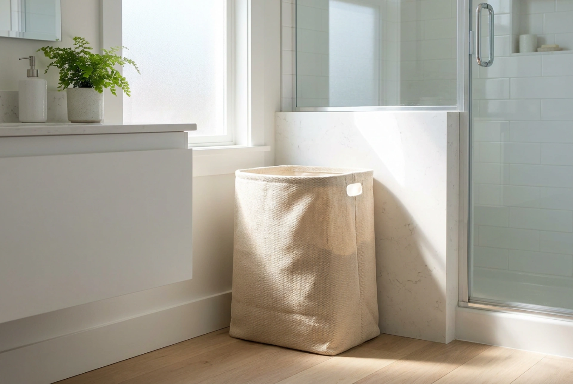 Optimising Corner Space with a Round Laundry Basket