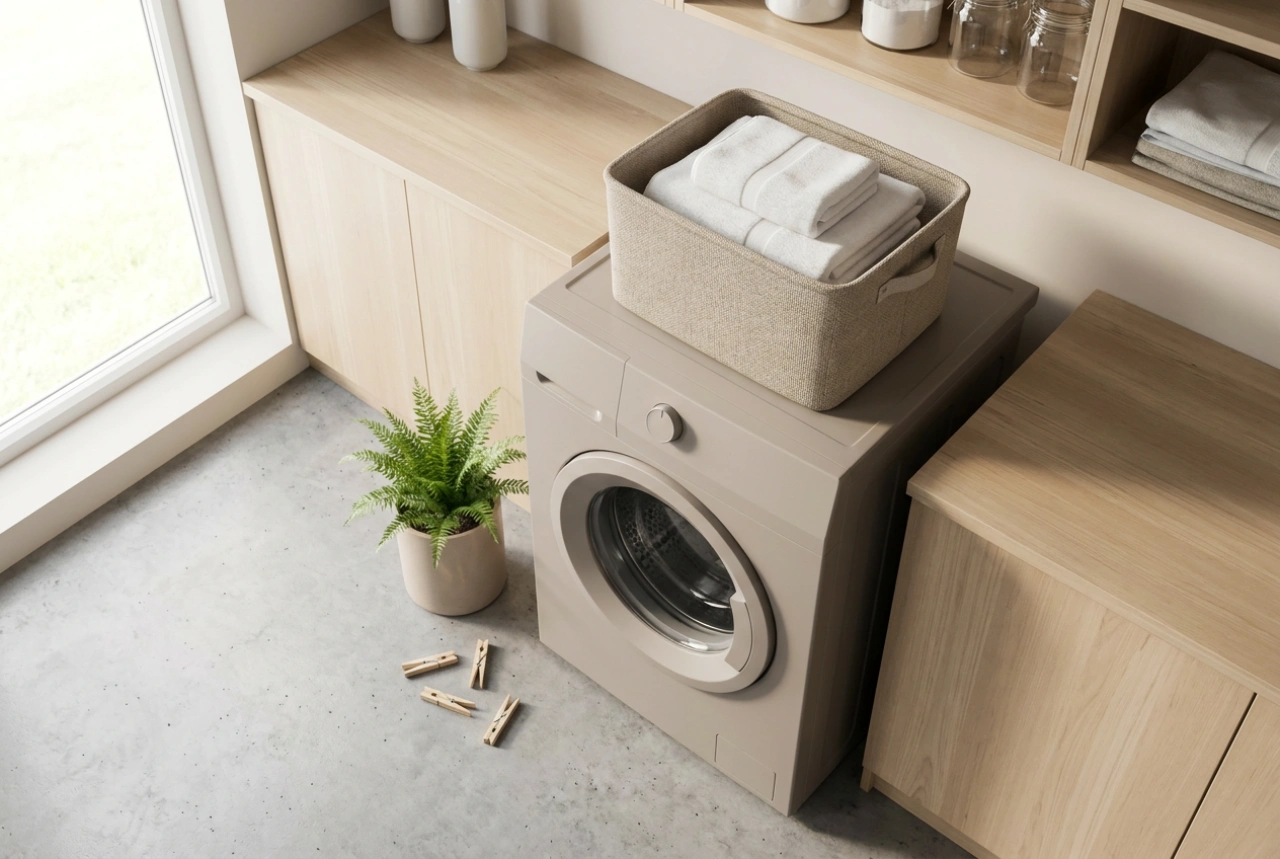 How to Safely Place a Laundry Basket on Your Washing Machine