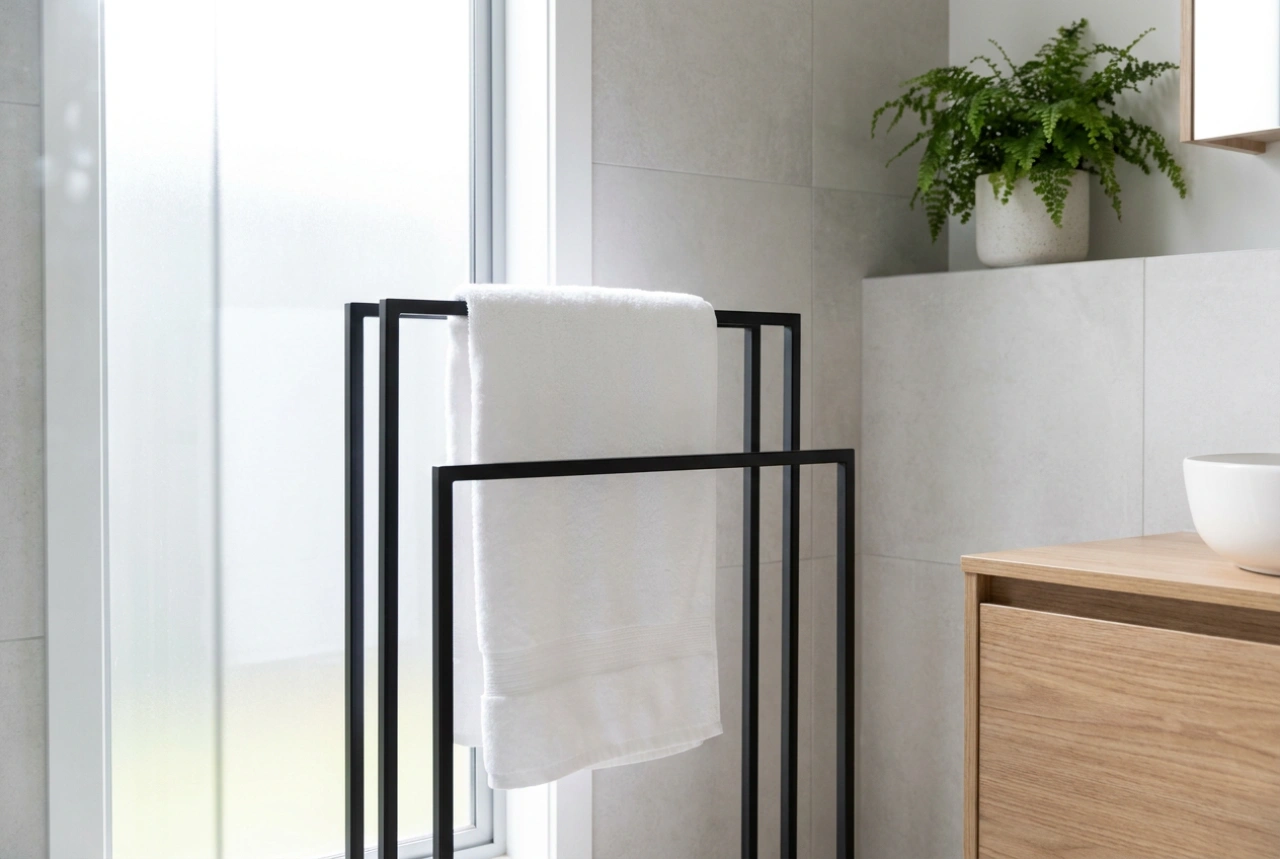 Bathroom Towel Stands and Post-Bath Ventilation