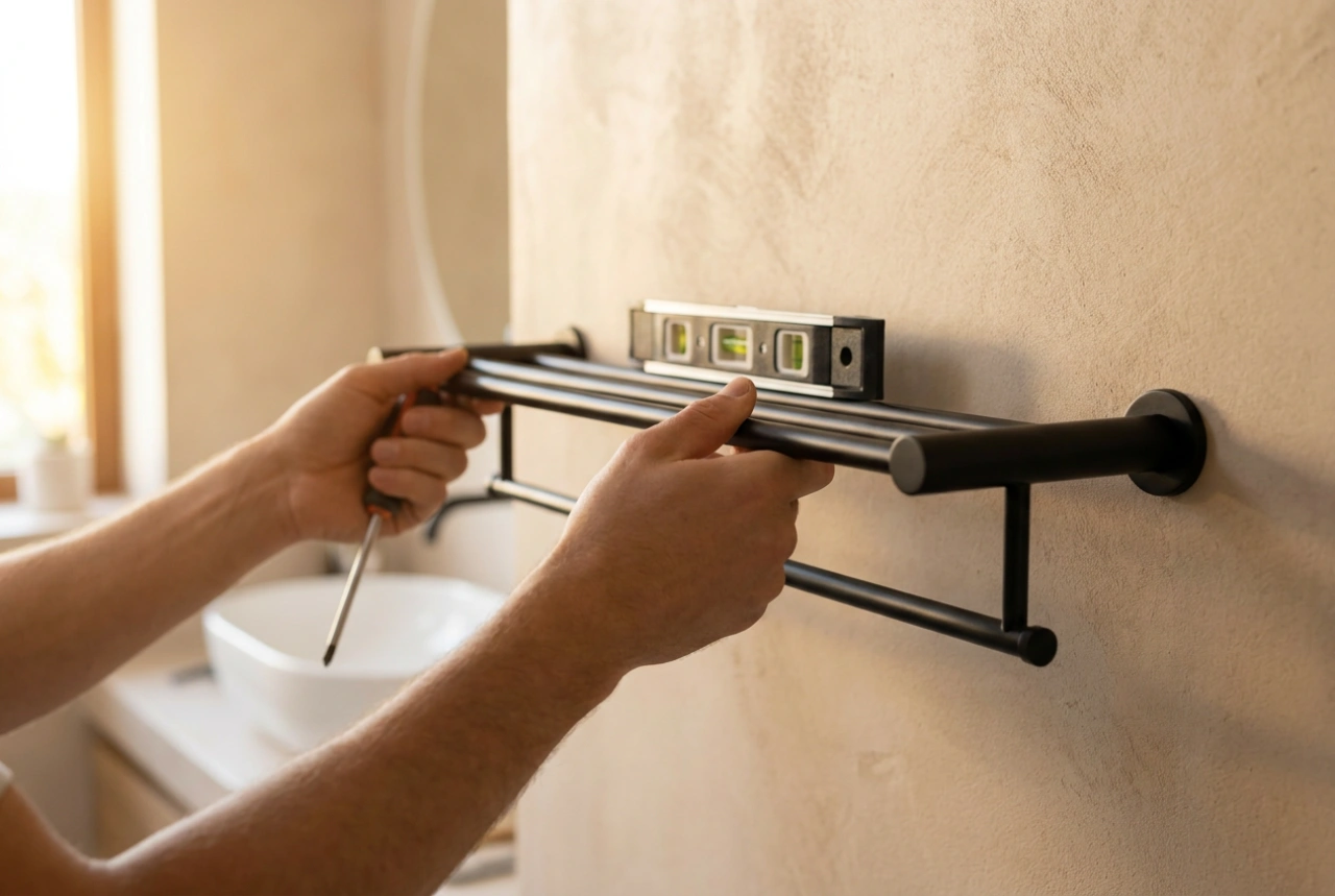 How to Install a Wall-Mounted Towel Rail in the Optimal Zone