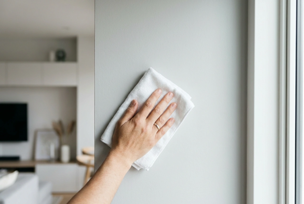 Self-Adhesive Towel Rail and Preparing a Smooth Wall for Installation