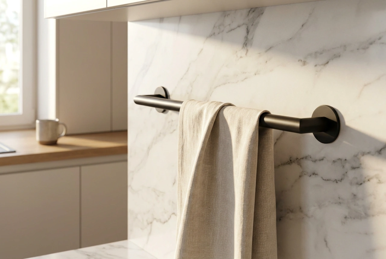 How to Position a Kitchen Towel Rail Close to Your Workspace