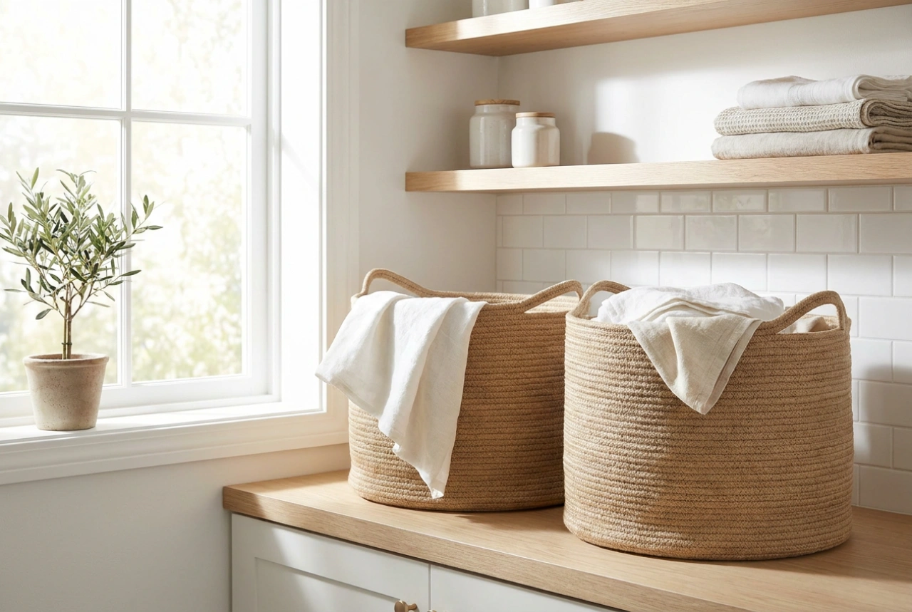 Large Family Laundry Baskets and an Efficient Sorting System
