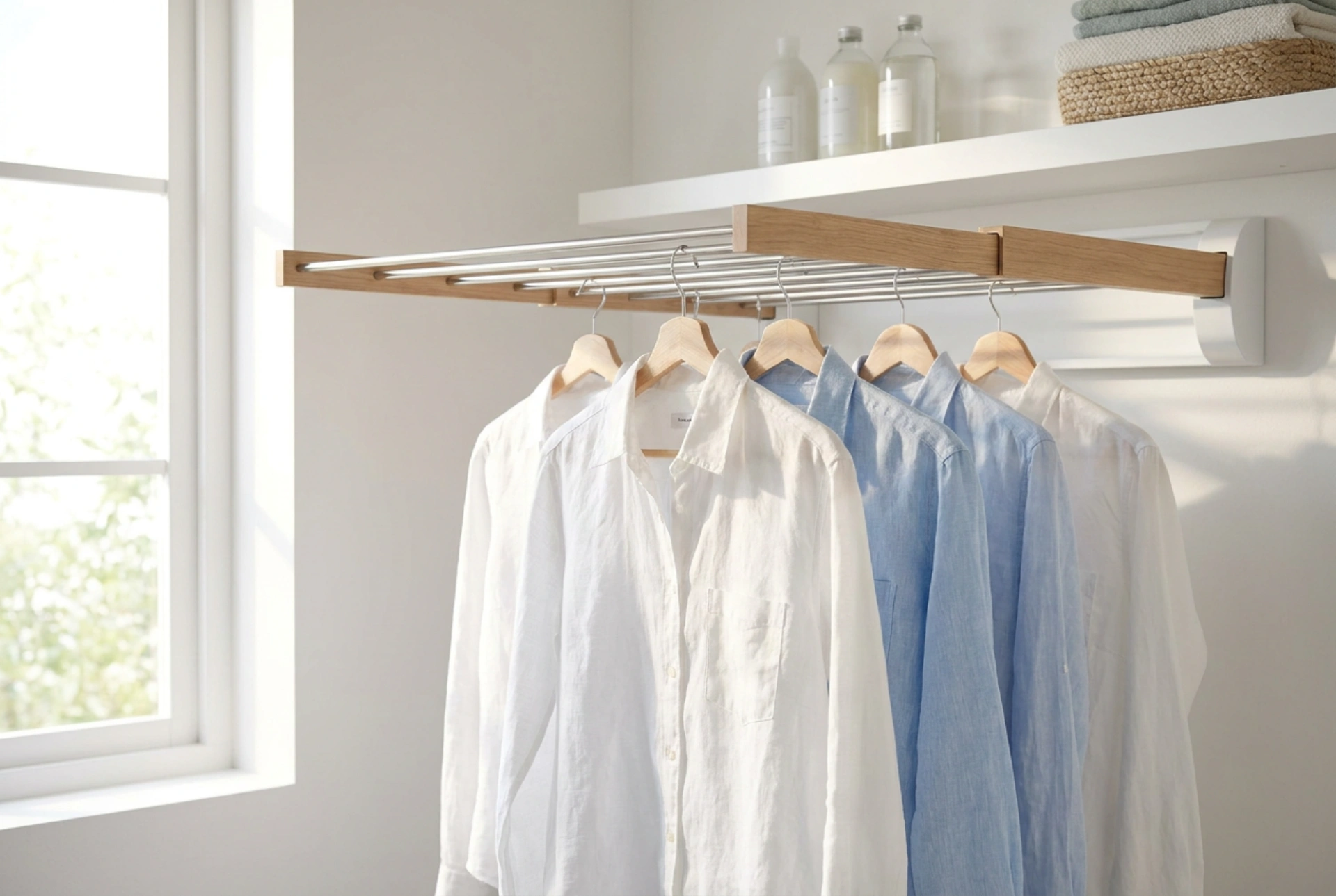 How to Arrange Laundry on a Hanging Rack to Prevent Creases