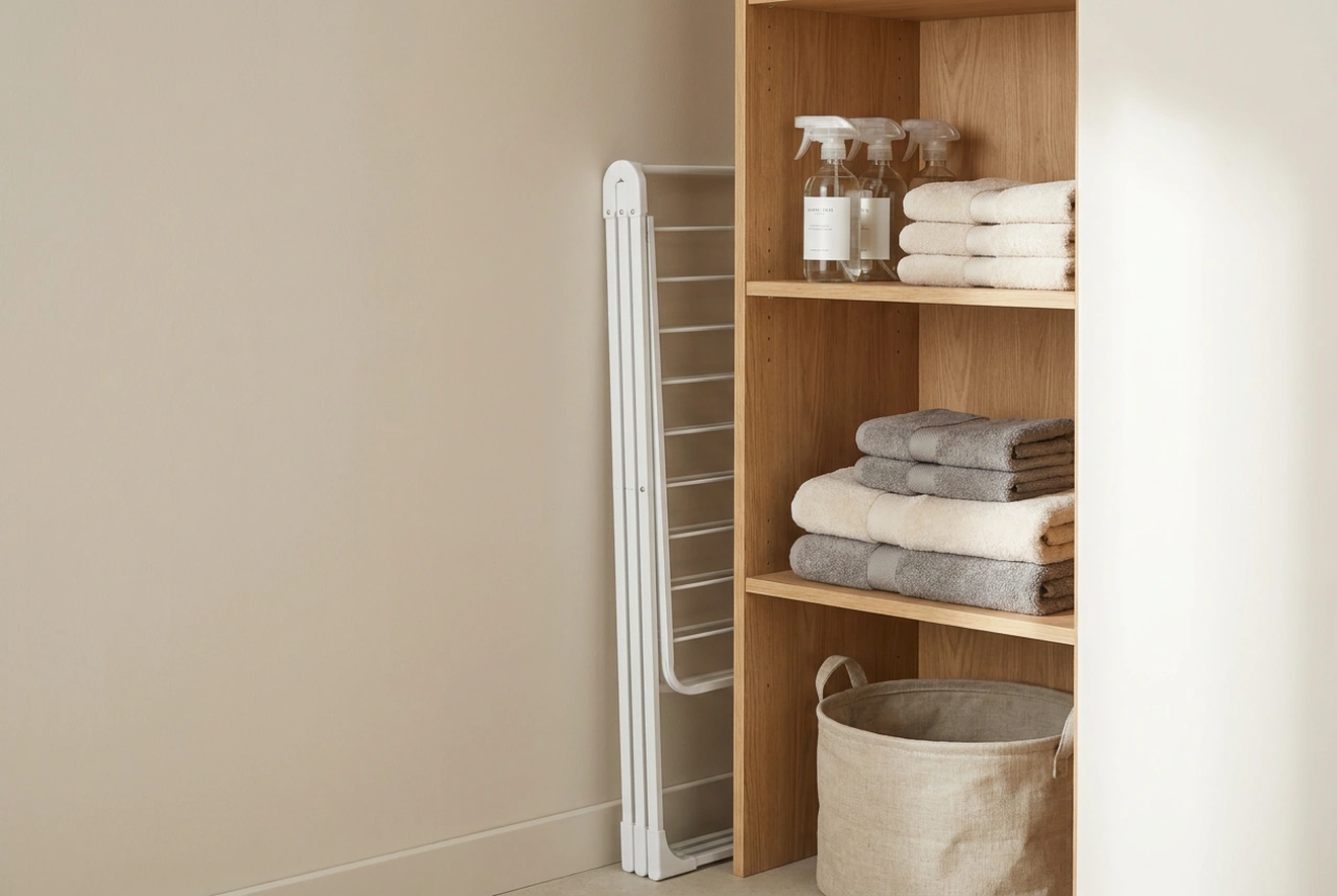How to Store a Folding Clothes Drying Rack Without Clutter