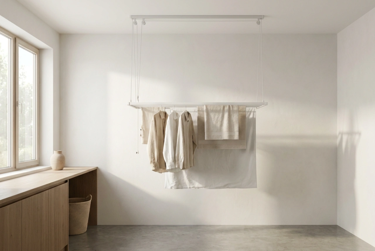 Ceiling-Mounted Drying Racks: Maximizing Space and Thermal Convection