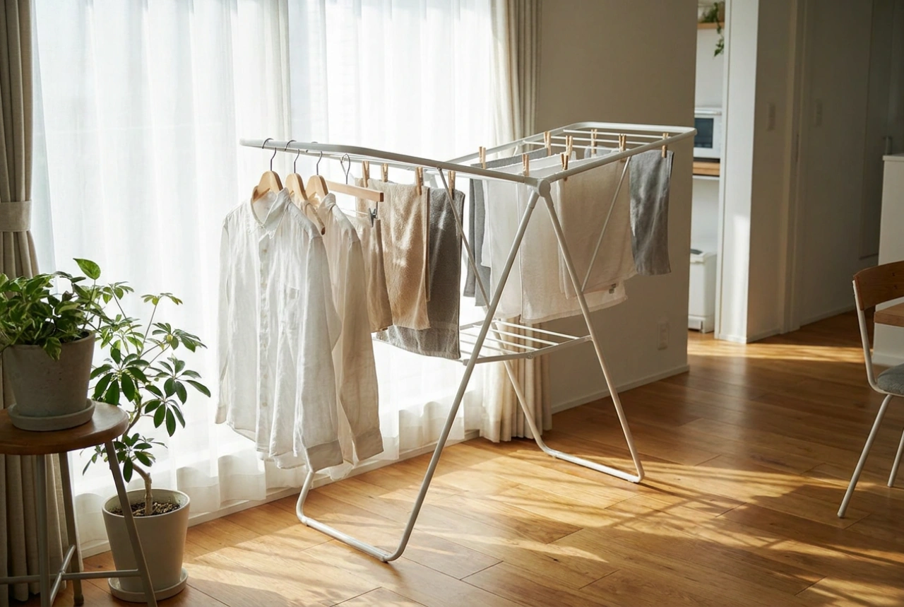 How to Correctly Hang Wet Clothes on a Standing Drying Rack
