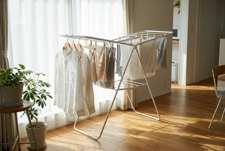 How to Correctly Hang Wet Clothes on a Standing Drying Rack