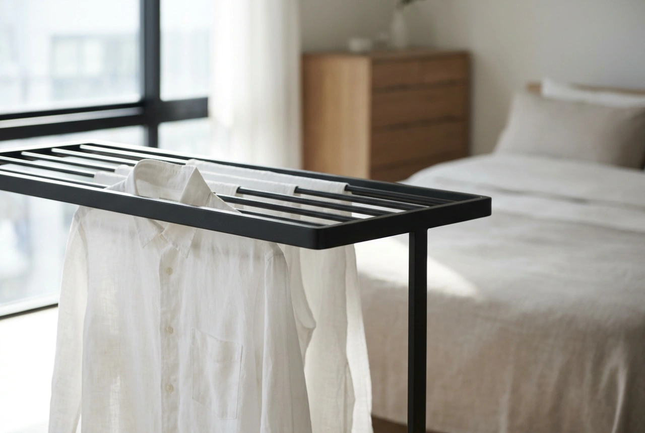 Drying Clothes on Hangers: The Physics of Wrinkle-Free Laundry