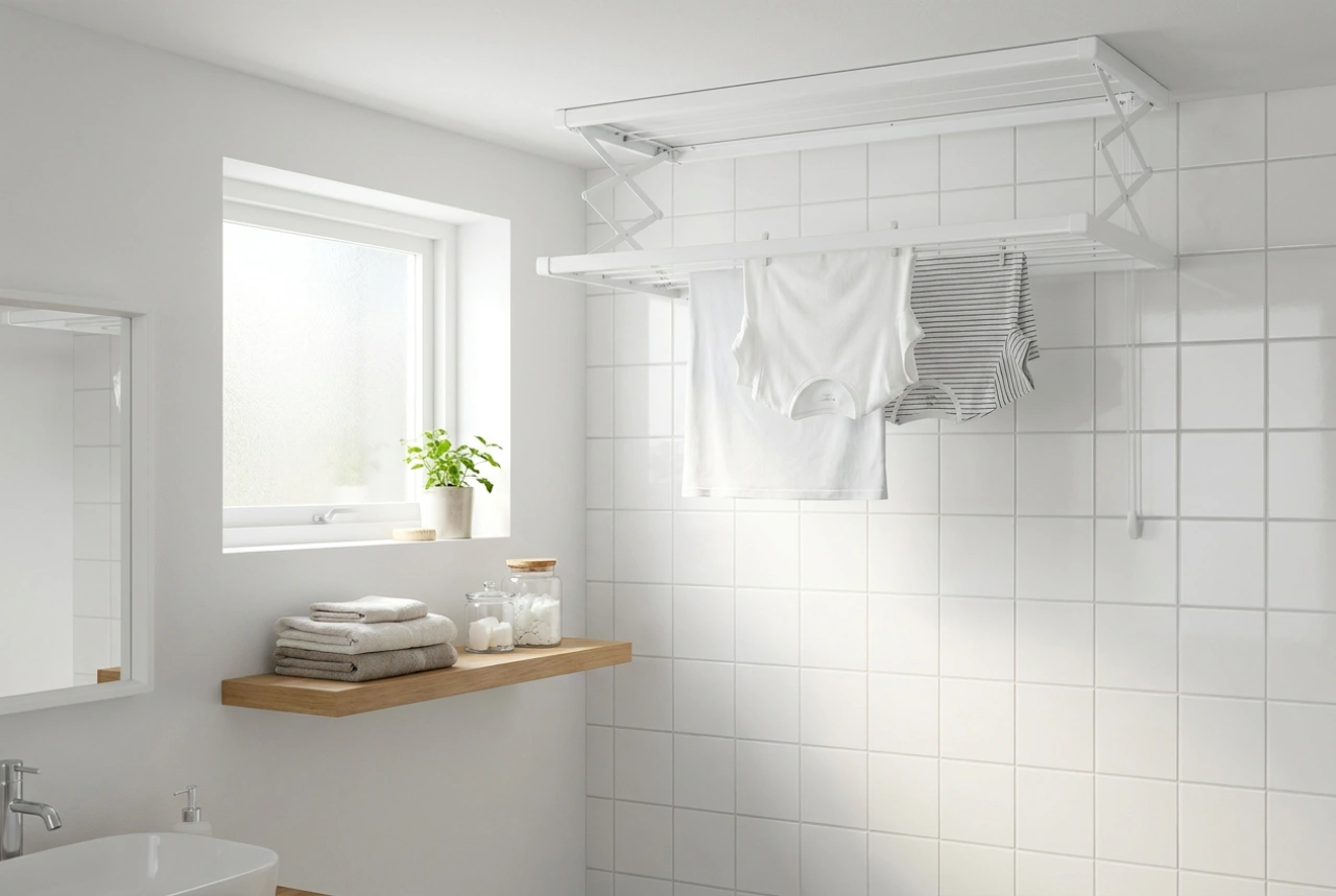 How to Plan a Ceiling Clothes Airer for a Moisture-Free Bathroom