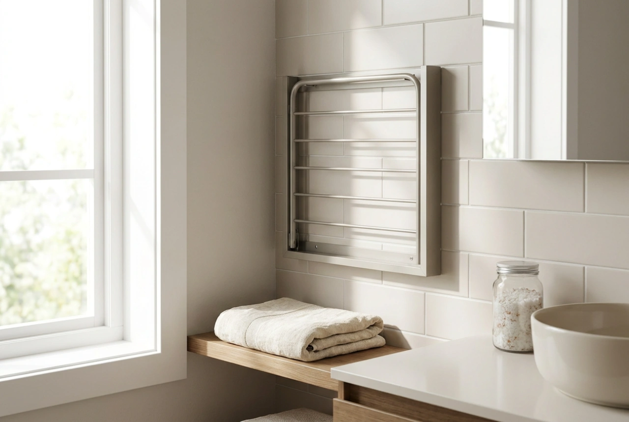 How to Plan a Wall-Mounted Clothes Drying Rack in the Bathroom