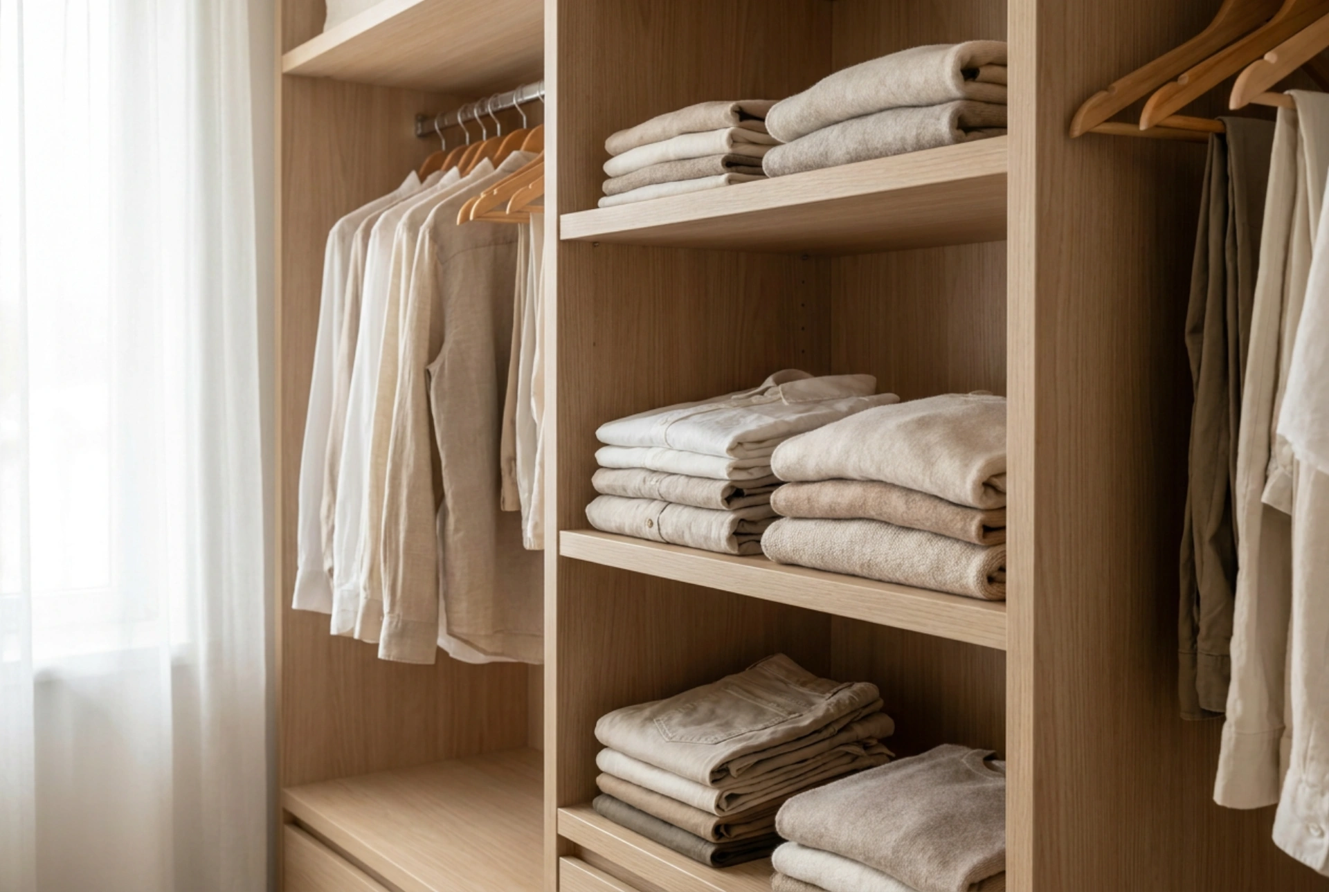 Organising a Large Bedroom Wardrobe: Shelf Division for Seasonal Clothing