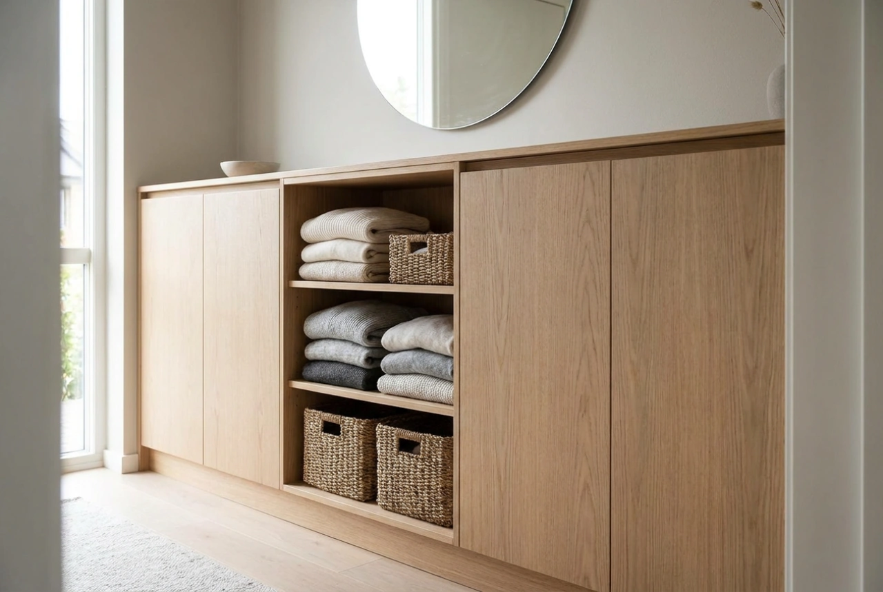 Modern Hallway Wardrobe: Organizing Storage to Eliminate Visual Chaos