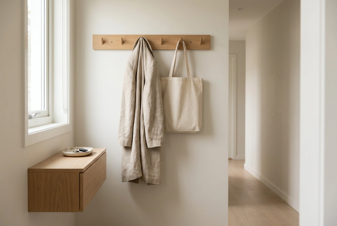 How to Turn a Wall-Mounted Coat Rack into an Organized Entryway Zone