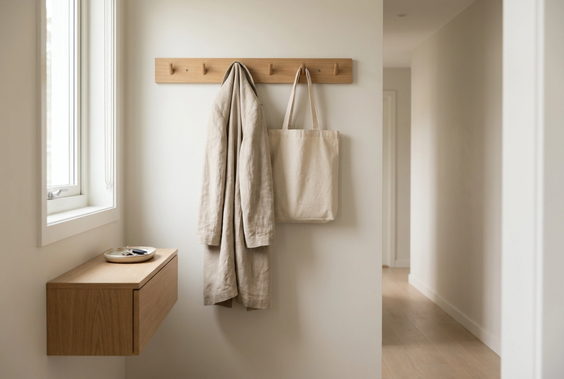 How to Turn a Wall-Mounted Coat Rack into an Organized Entryway Zone