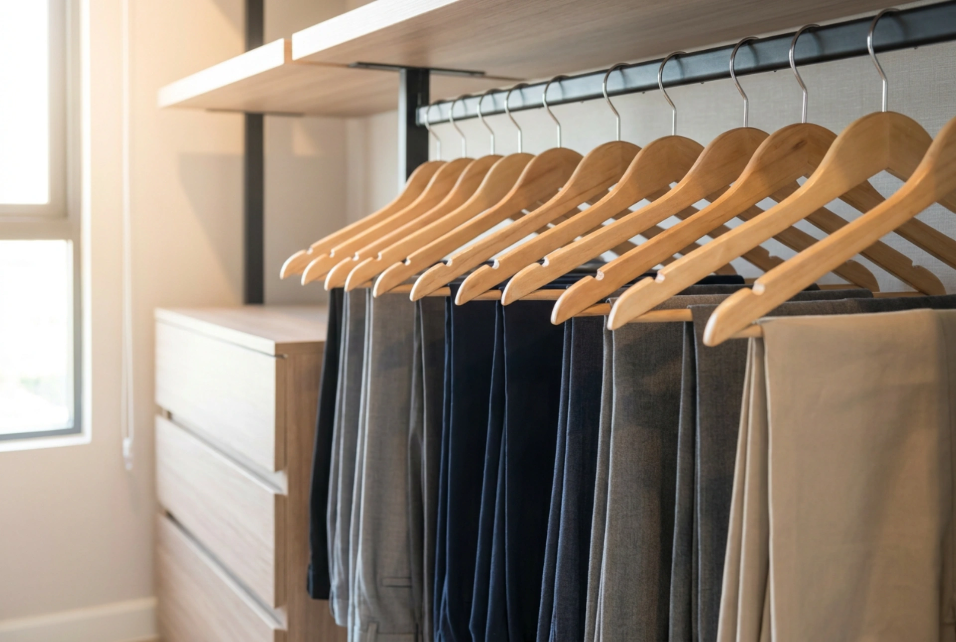 How to Use Trouser Hangers to Maximise Wardrobe Space
