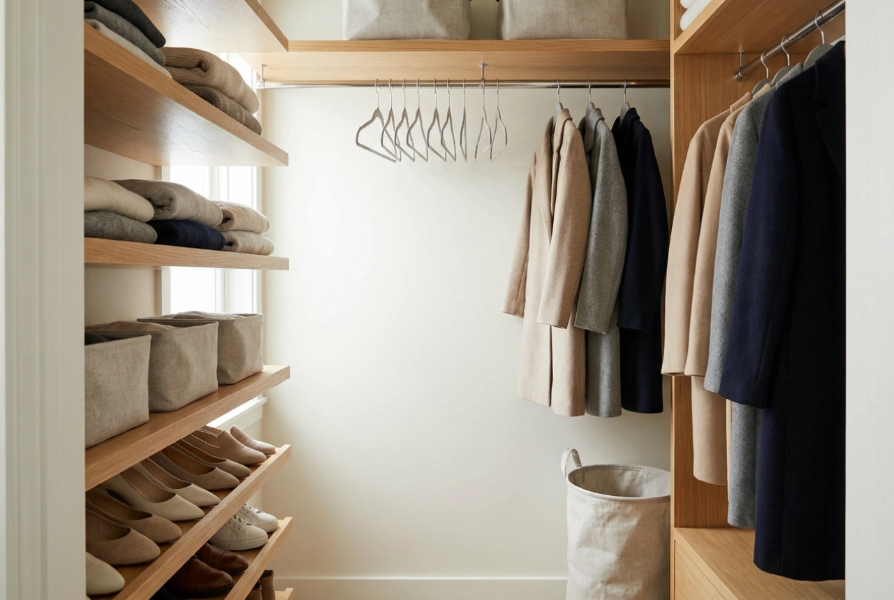 How to Organise a Built-in Hallway Wardrobe for Shoes and Coats